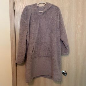 Soft sherpa hooded owl night dress/long hoodie
